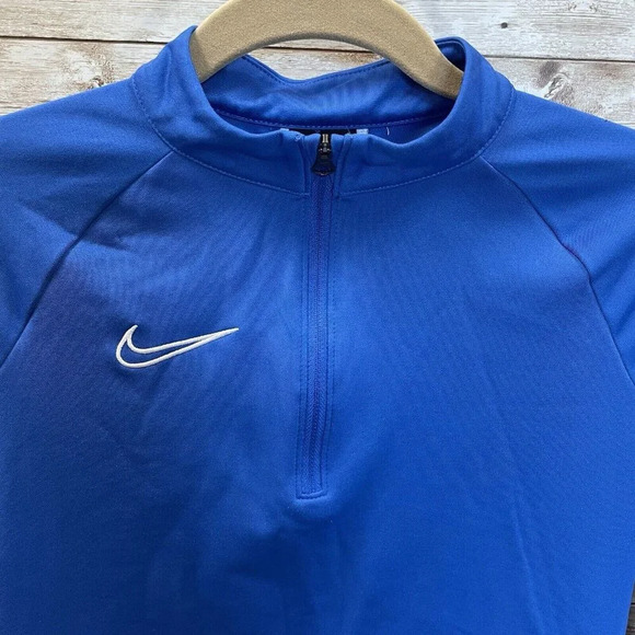 Nike Womens S Soccer Jacket Performance Blue White Full Zip Finger‎ Holder Sport - Picture 2 of 9
